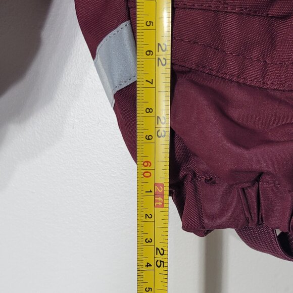 H&M Kid's Maroon Zipper Pocket Faux Fur-Trimmed Hooded Winter Snowsuit Size 4-6M - Picture 12 of 15
